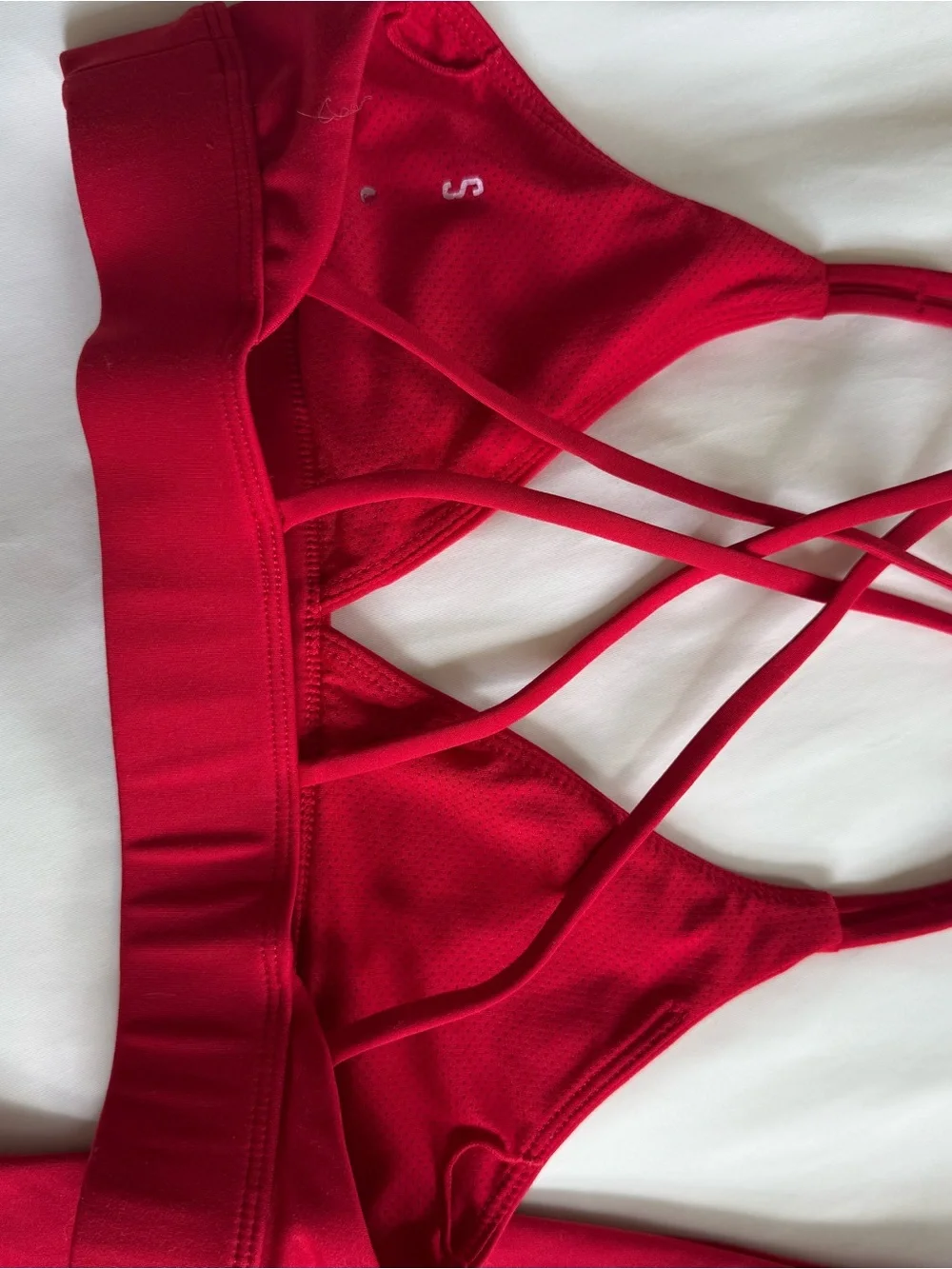 Crop Shop Boutique Red Strappy Bralette and Matching Leggings - Picture 3 of 4